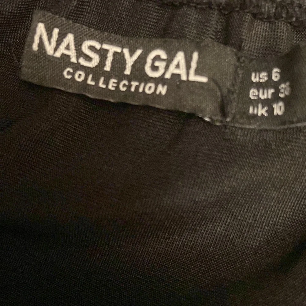 NASTY GAL Black Satin Ruched Bustier Hook And Eye Dress Size 6. - Picture 6 of 6
